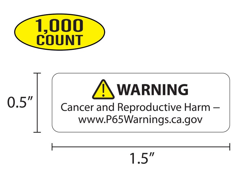 WireJewelry Proposition 65 Truncated Warning Labels, 0.5 Inch by 1.5 Inch | 1,000 Count - Image 2
